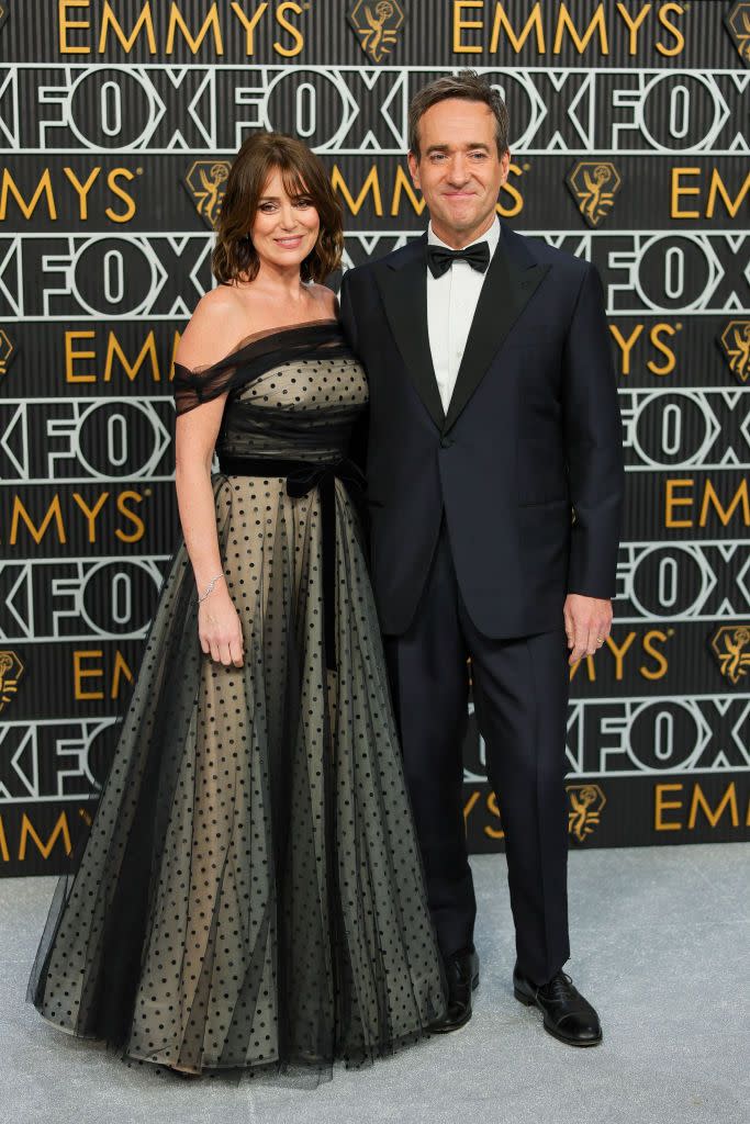 keeley hawes and matthew macfadyen at 75th primetime emmy awards arrivals