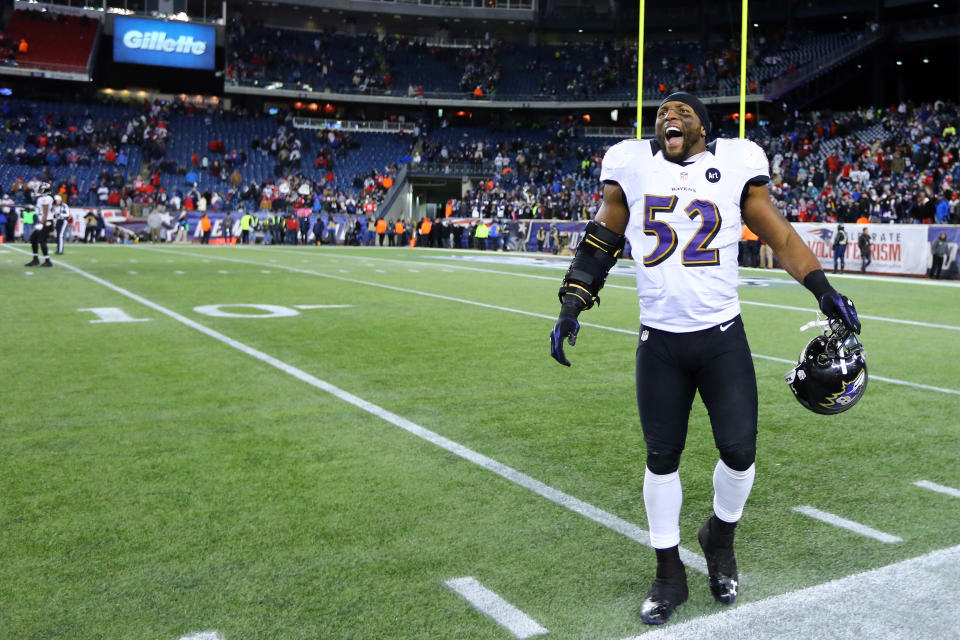 Former Ravens linebacker Ray Lewis said that crime was lower in Baltimore when he was playing in the NFL because “it was like nobody needs to be mad now.” (Getty Images)