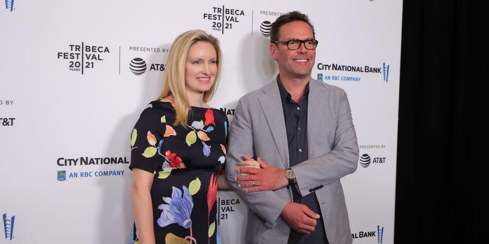 Kathryn Hufschmid and James Murdoch attend the "Untitled: Dave Chappelle Documentary" Premiere during the 2021 Tribeca Festival at Radio City Music Hall on June 19, 2021 in New York City.