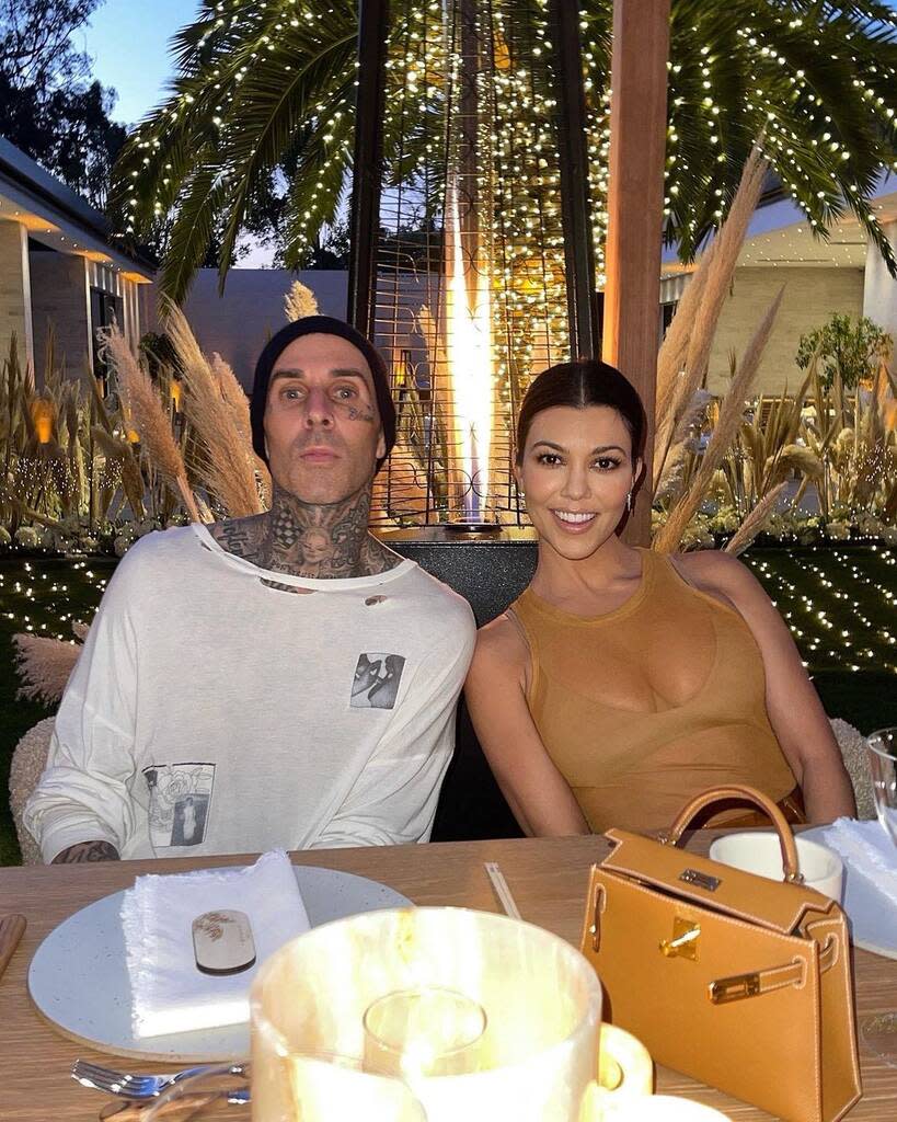 Travis Barker, Kourtney Kardashian, Kim Kardashian Instagram