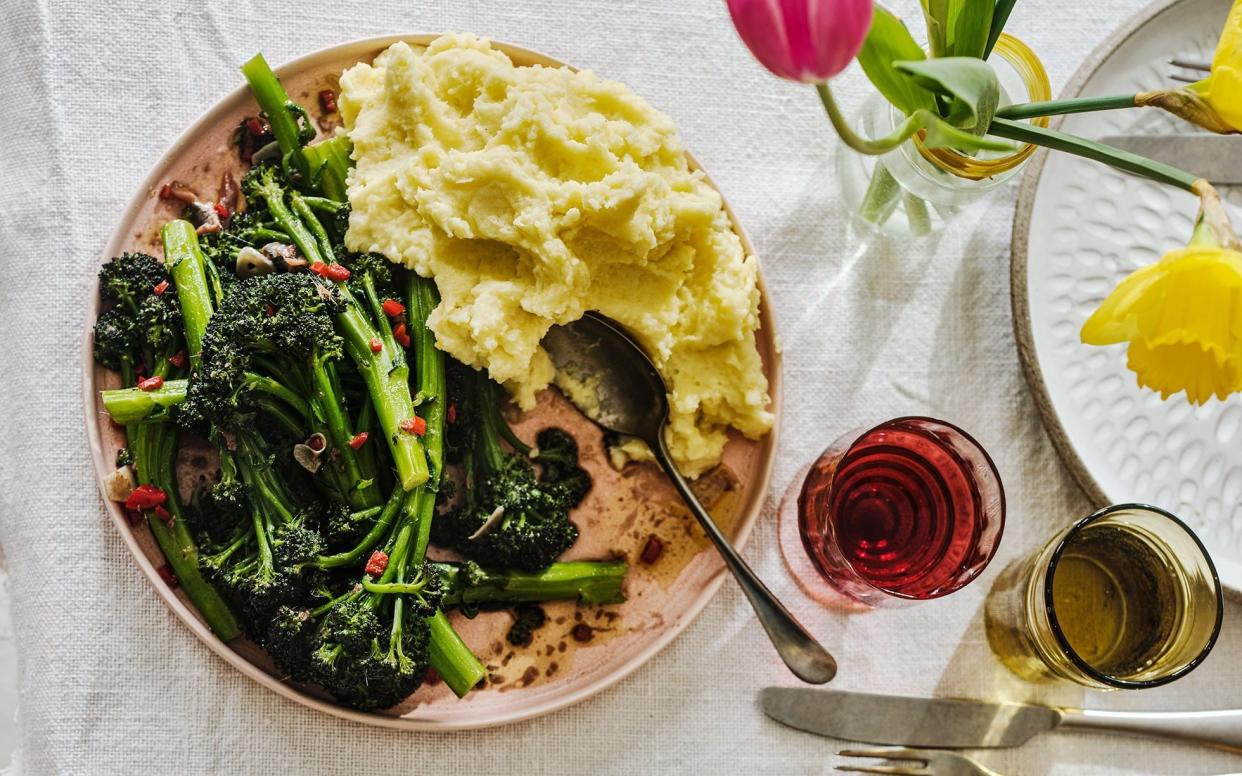 Purple sprouting broccoli with chilli, garlic and anchovies - Haarala Hamilton