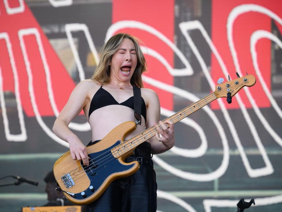 Este Haim performing at Glastonbury 2022 (Getty Images)