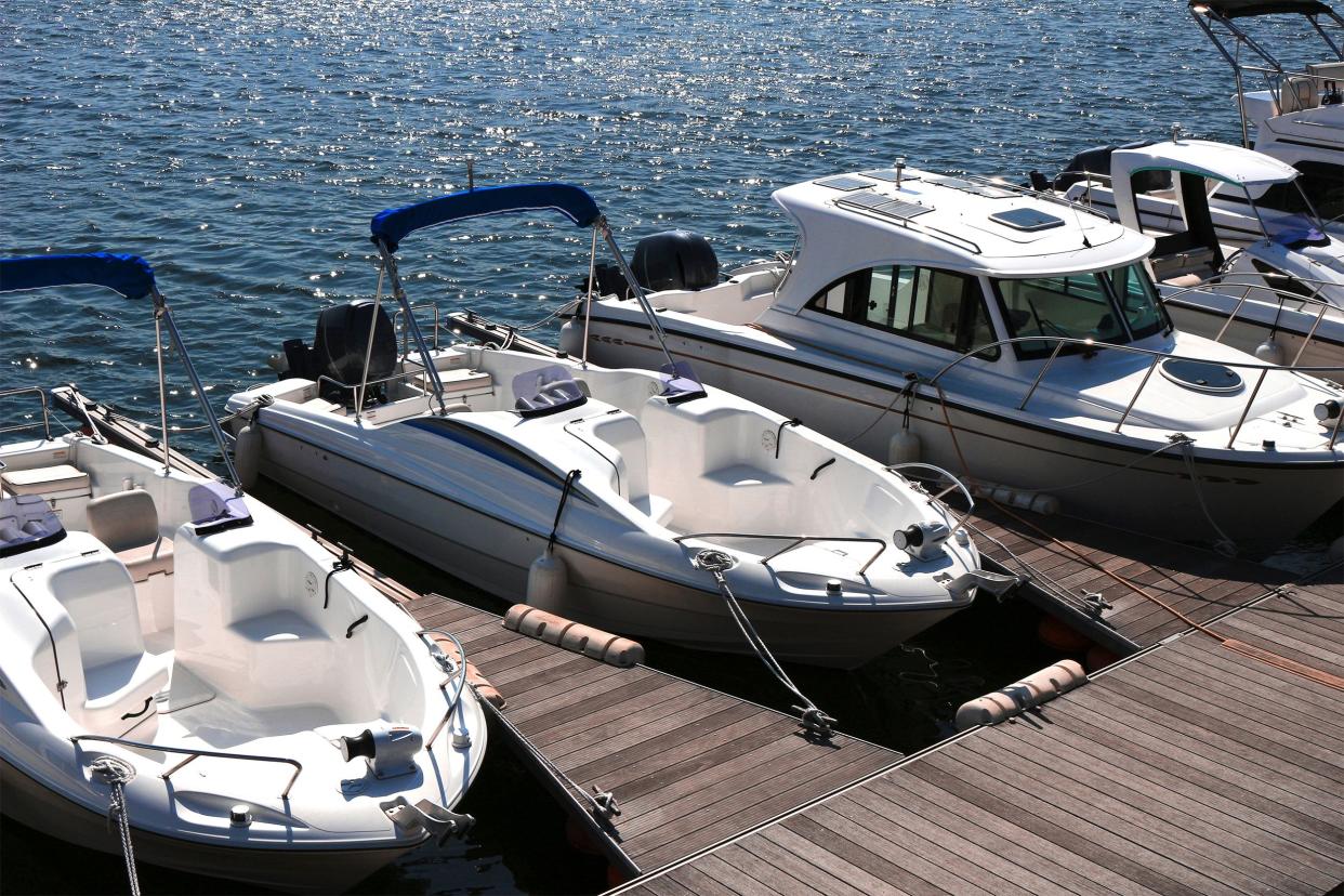 Marina with docked boats