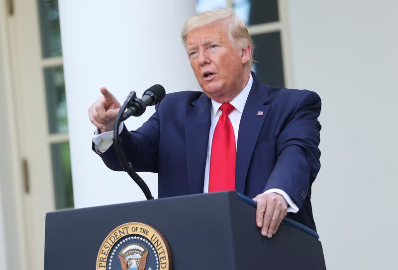 FILE PHOTO: U.S. President Trump hosts Rose Garden event at the White House during coronavirus disease (COVID-19) outbreak in Washington