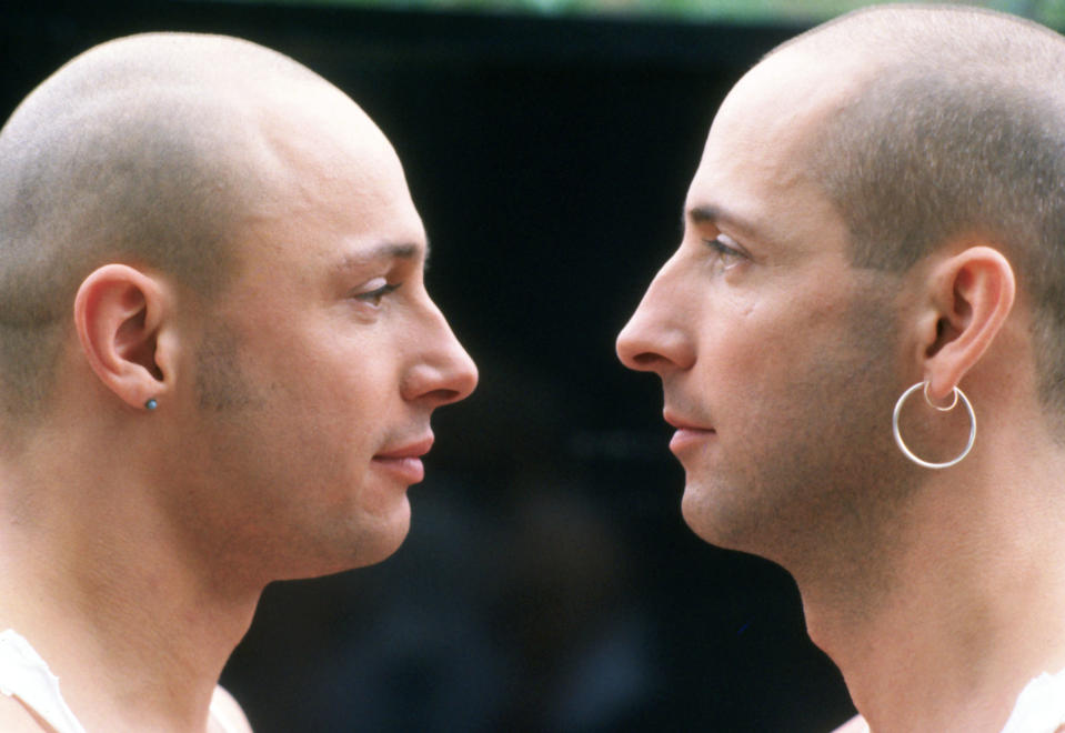 Portrait of UK band Right Said Fred (Richard Fairbrass and Fred Fairbrass) photographed in the early 1990's. Job: 23293 Ref: MHD -  (Photo by Malcom Heywood/Photoshot/Getty Images)