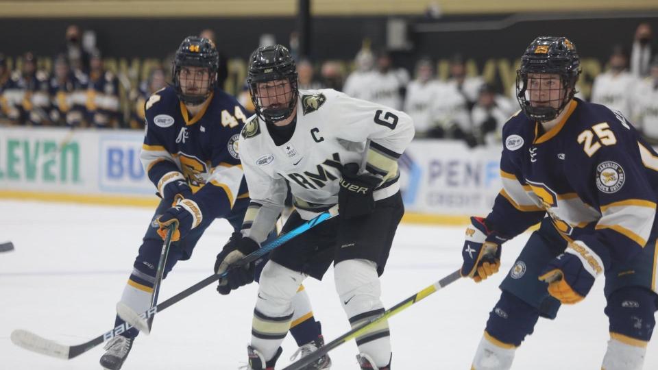 Brighton's Colin Bilek (6) scored 11 goals and 20 assists in 34 games as a senior for Army West Point.