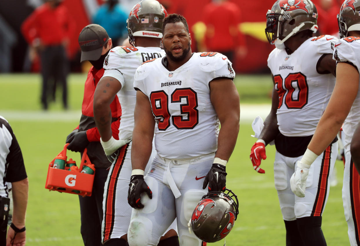 Ndamukong Suh #93 of the Tampa Bay Buccaneers 