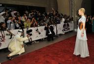 DUBAI, UNITED ARAB EMIRATES - DECEMBER 09: Actress Cate Blanchett attends the "Life of PI" Opening Gala during day one of the 9th Annual Dubai International Film Festival held at the Madinat Jumeriah Complex on December 9, 2012 in Dubai, United Arab Emirates. (Photo by Gareth Cattermole/Getty Images for DIFF)