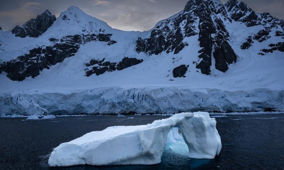 Melting icebergs are seen on Horseshoe Island as Turkish scientists conduct fieldwork on Horseshoe Island.