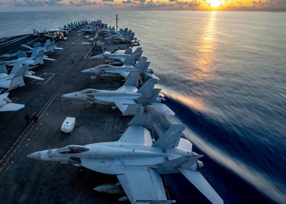 Aircraft on the USS Theodore Roosevelt.