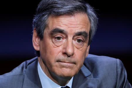 Francois Fillon, former French prime minister, member of the Republicans political party and 2017 presidential election candidate of the French centre-right, attends the Association of the Mayors of France (AMF) conference in Paris, France, March 22, 2017. REUTERS/Charles Platiau