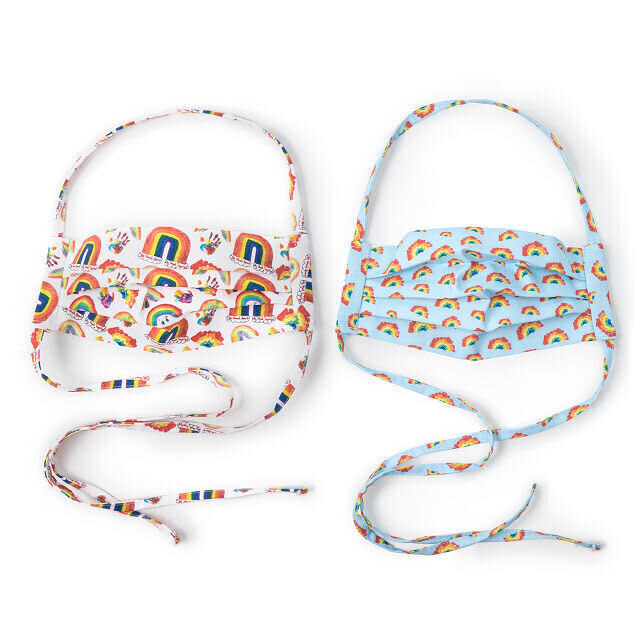 All of the profits from Uncommon Goods' "<a href="https://fave.co/2EMdai6" target="_blank" rel="noopener noreferrer">Rainbow Face Masks</a>" will be donated to <a href="https://www.nychealthandhospitals.org/about-nyc-health-hospitals/" target="_blank" rel="noopener noreferrer">NYC Health + Hospitals</a>, the largest public health care system in the country. These reuseable rainbow masks are made of cotton and designed by kids and have little labels on them with messages like "keep smiling." So you'll be doing your part to stop the spread by getting a mask and giving back to health care workers who are helping patients during this pandemic. <br /><br /><a href="https://fave.co/2EMdai6" target="_blank" rel="noopener noreferrer">Check out Uncommon Goods' set of two masks for $25</a>.