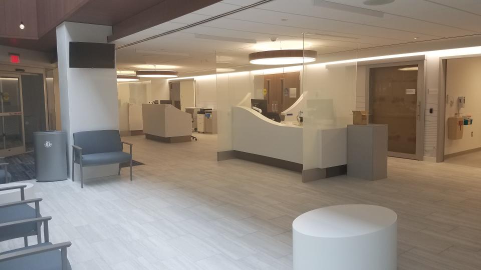 The lobby of the renovated emergency department at Community Medical Center in Toms River.