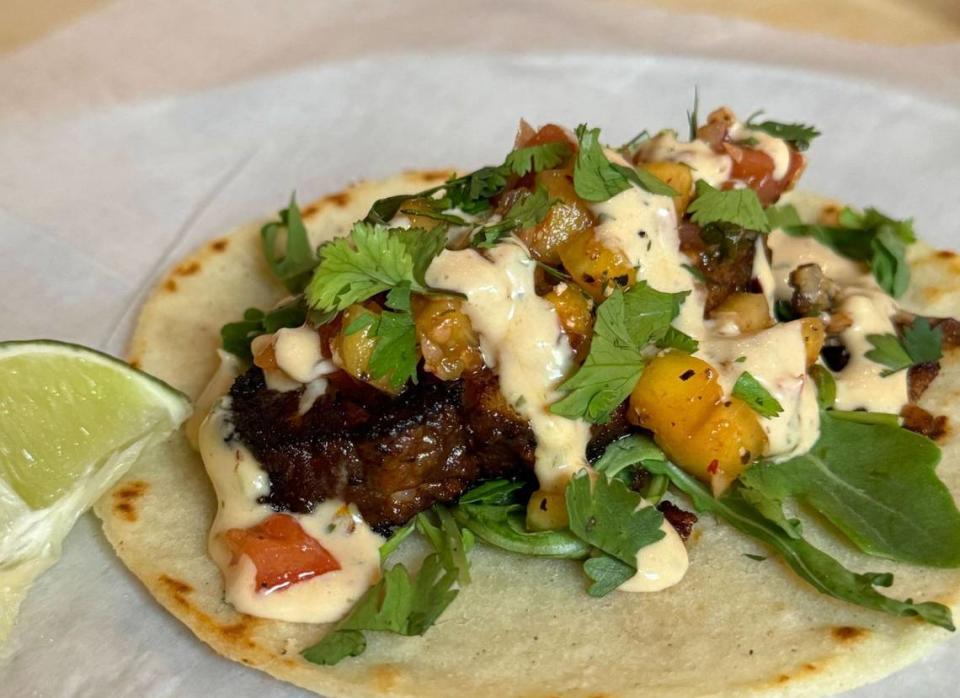 A taco at Black Sheep at 211 W. Holly St. in Bellingham, Wash. on Wednesday, June 5, 2024. Alyse Smith/The Bellingham Herald