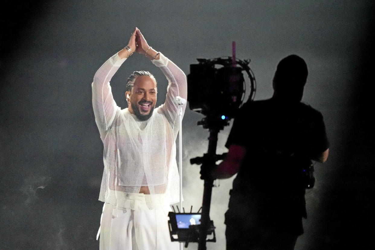 Slimane a interprété son titre « Mon amour » lors de la finale de l'Eurovision, samedi 11 mai 2024 et finit 4e.  - Credit:Martin Meissner/AP/SIPA / SIPA / Martin Meissner/AP/SIPA