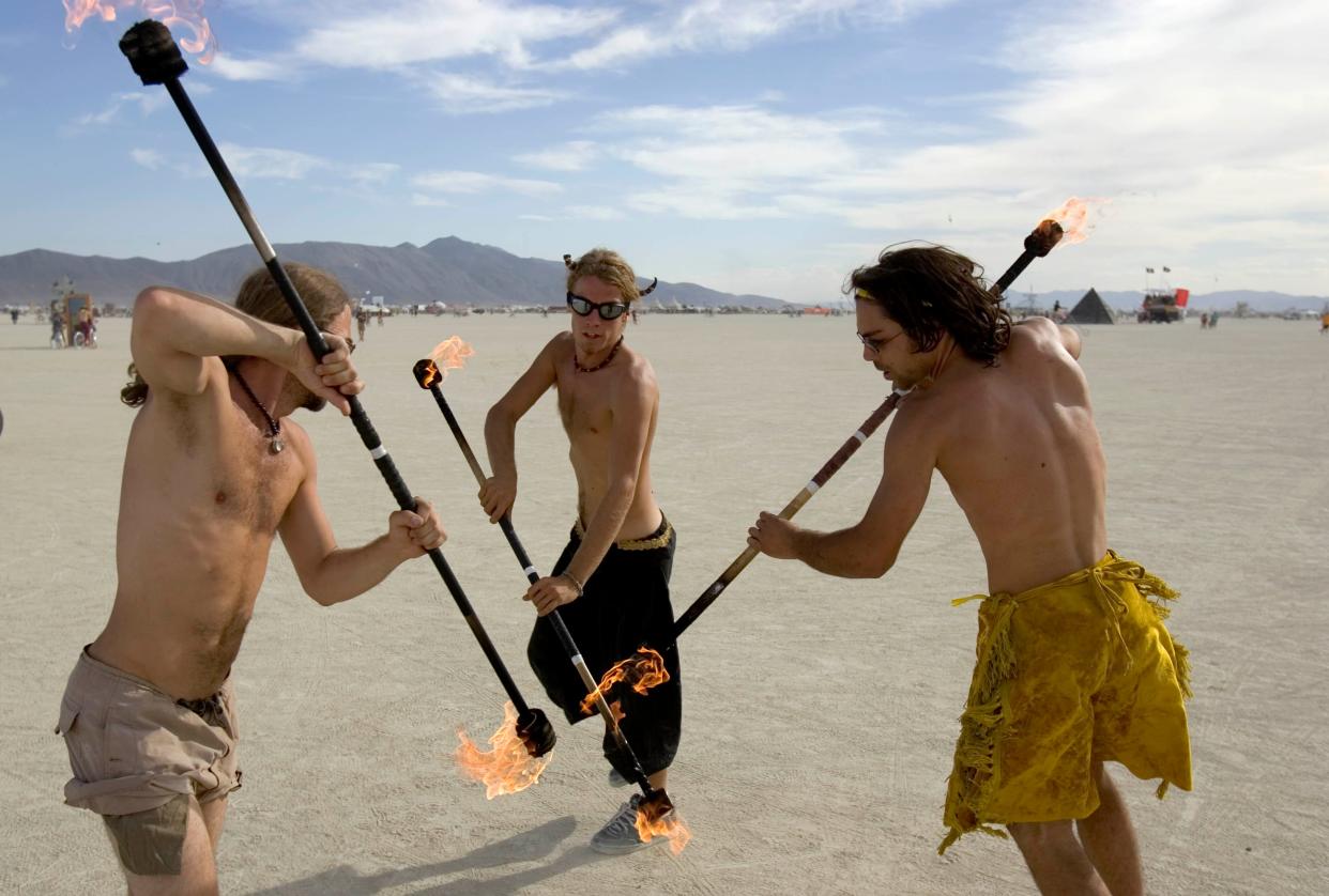 Attendees at the Burning Man festival in 2006.