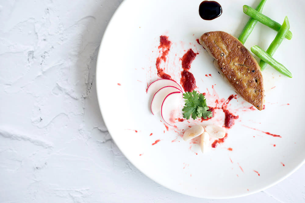 Fancy meal for one: Home alone with 'foie gras' and mangosteens. — Pictures by CK Lim