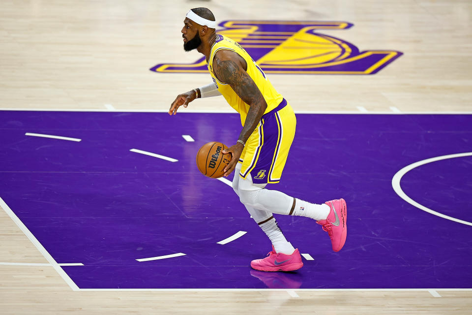 LeBron James成為NBA歷史得分王。（Photo by Ronald Martinez/Getty Images）