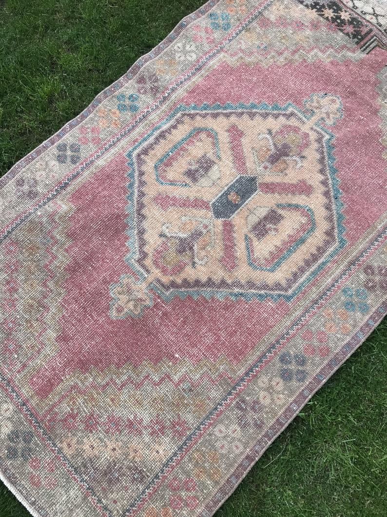 3’8” x 6’3” Turkish Vintage Oushak Rug