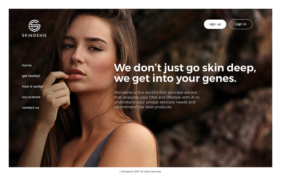 SkinGenie beauty DNA reports are reviewed and certified by dermatologists and uses a proprietary algorithm to explore potential predispositions of over 30 skin and about 20 hair traits. (Photo: SkinGenie)