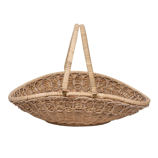 <p><a href="https://www.juliska.com/products/provence-rattan-gathering-basket-whitewash?variant=40761647267929" rel="nofollow noopener" target="_blank" data-ylk="slk:Shop Now;elm:context_link;itc:0;sec:content-canvas" class="link ">Shop Now</a></p><p>Provence Rattan Gathering Basket</p><p>juliska.com</p><p>$195.00</p>