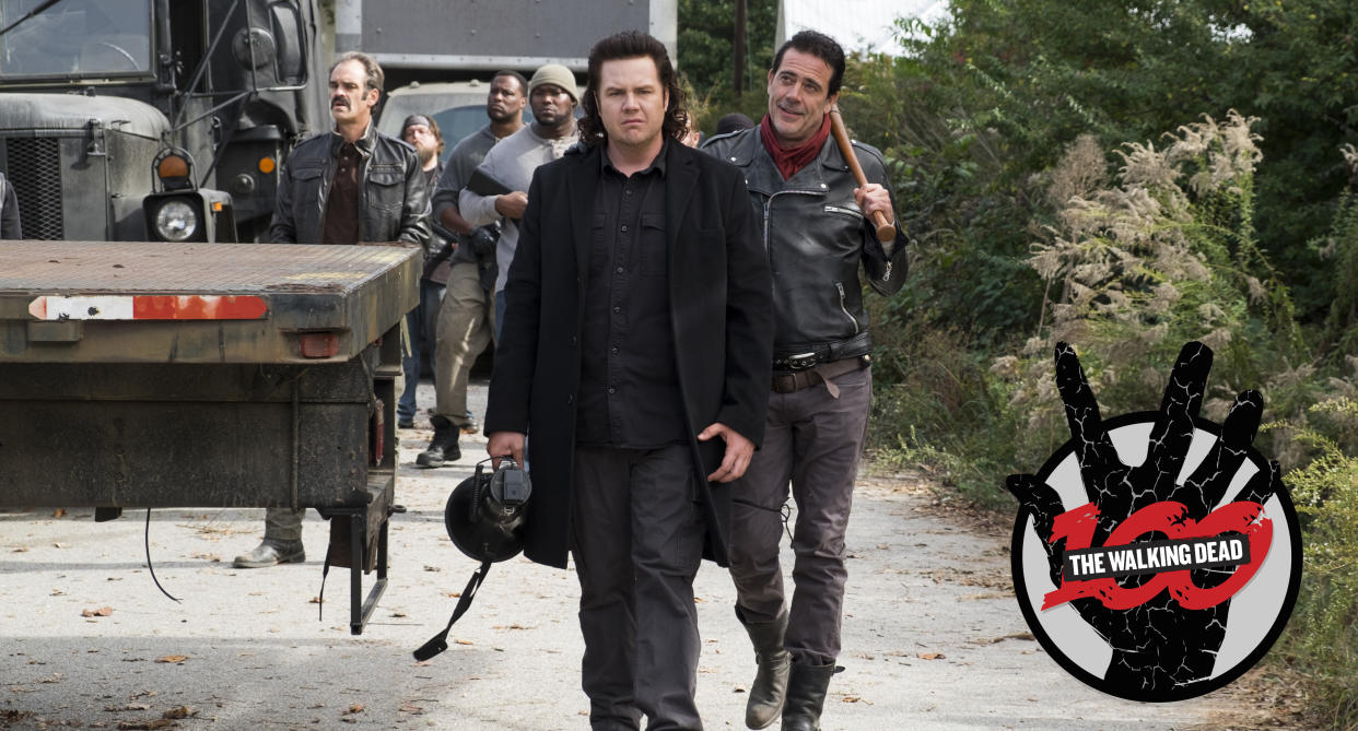 Josh McDermitt as Dr. Eugene Porter, Jeffrey Dean Morgan as Negan (Photo: Gene Page/AMC)