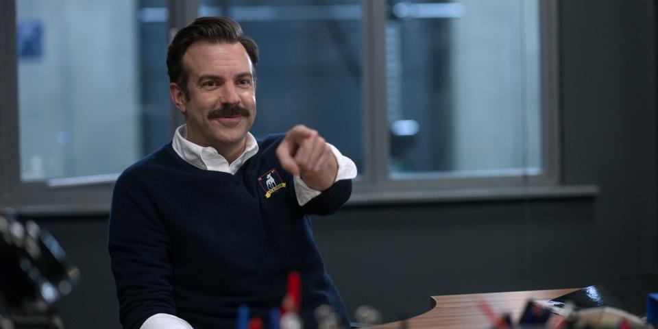 Jason Sudeikis plays title character "Ted Lasso" in Apple TV+'s Emmy-nominated sitcom, which launched Season 2 on the opening day of the Tokyo Olympics.