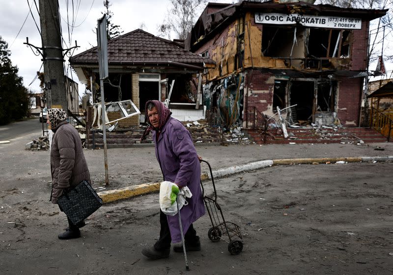 The Wider Image: Behind enemy lines, Ukrainian woman survives with her chickens