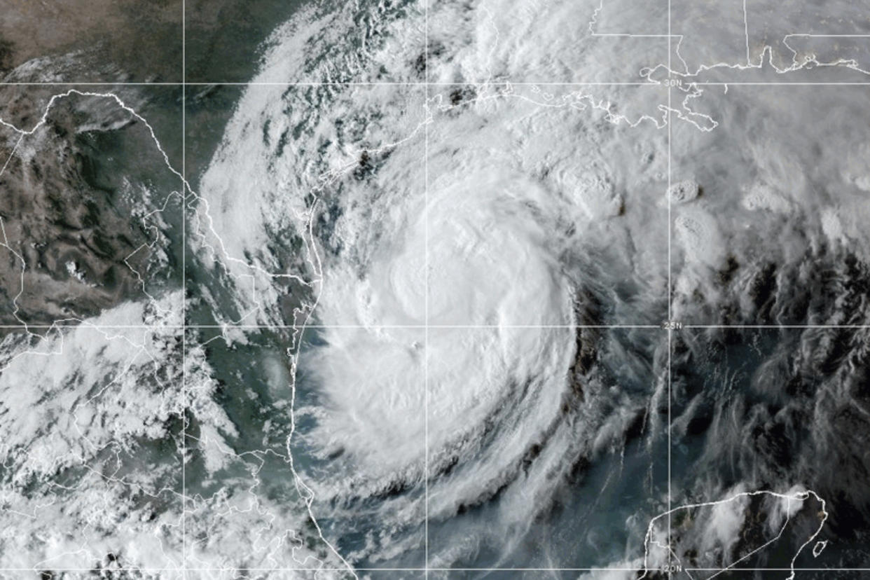 Weather map showing Hurricane Francine in the Gulf of Mexico.