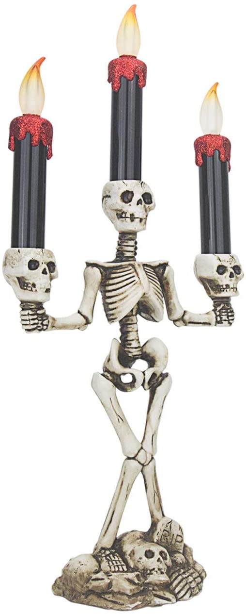 skeleton candlesticks, halloween decoration ideas