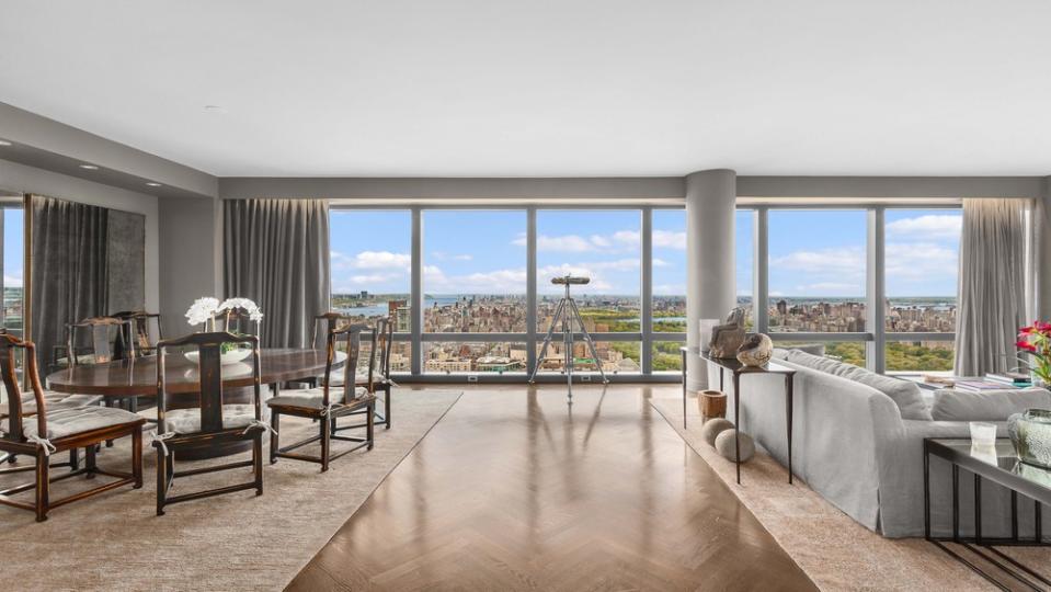 A three-bedroom apartment on the 73rd floor of the Mandarin Oriental hotel just listed for $16 million.