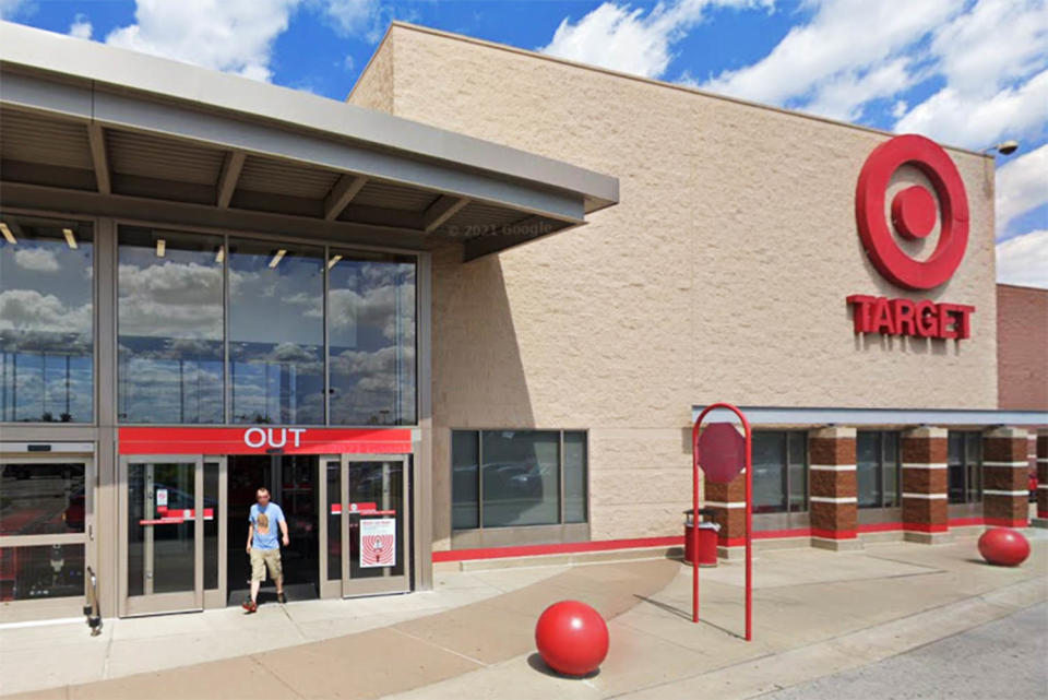 A Google Maps screenshot of a person coming out of a Target store. (Google Maps)