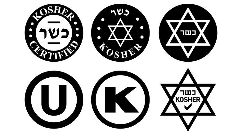 kosher food icon set