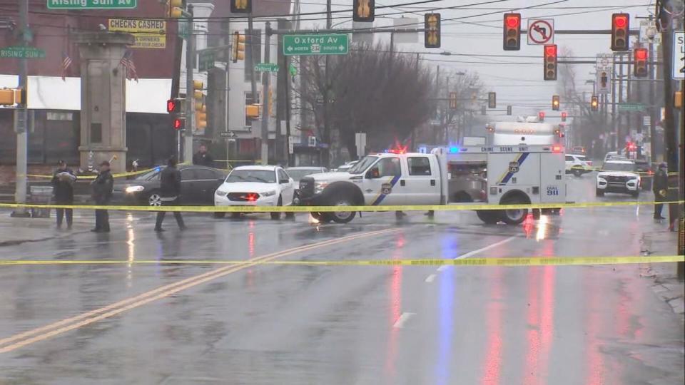 PHOTO: Several people were injured after a shooting at a SEPTA bus stop in Philadelphia, March 6, 2024.  (WPVI)