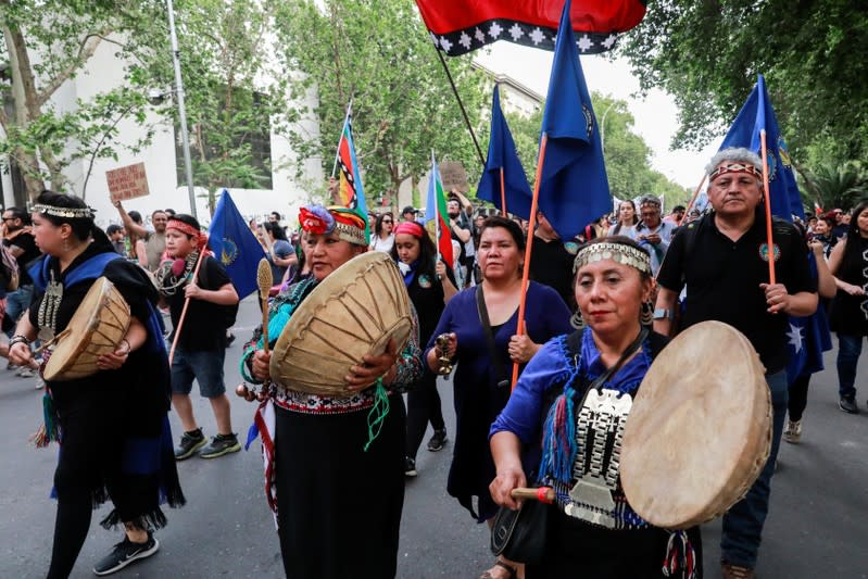 Protest against Chile's state economic model in Santiago