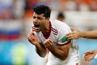 <p>Iran’s Mehdi Taremi reacts after the match. REUTERS/Murad Sezer </p>