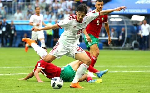 Sardar Azmoun of Iran shoots - Credit: GETTY IMAGES