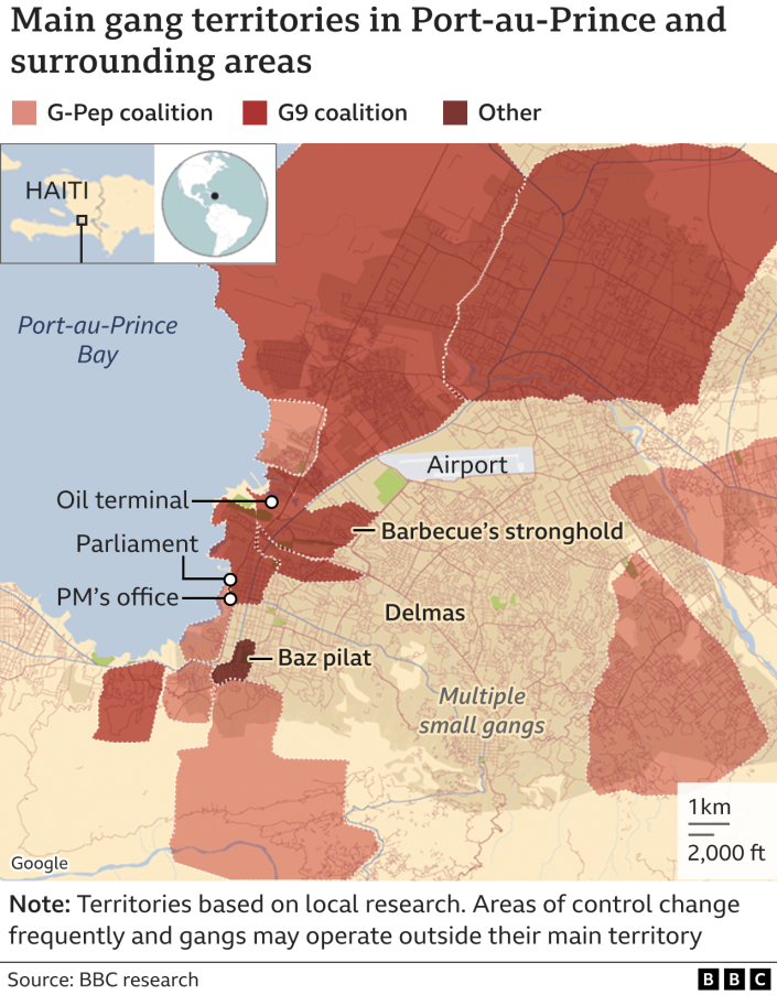 Main gang territories in Port-au Prince and surrounding areas