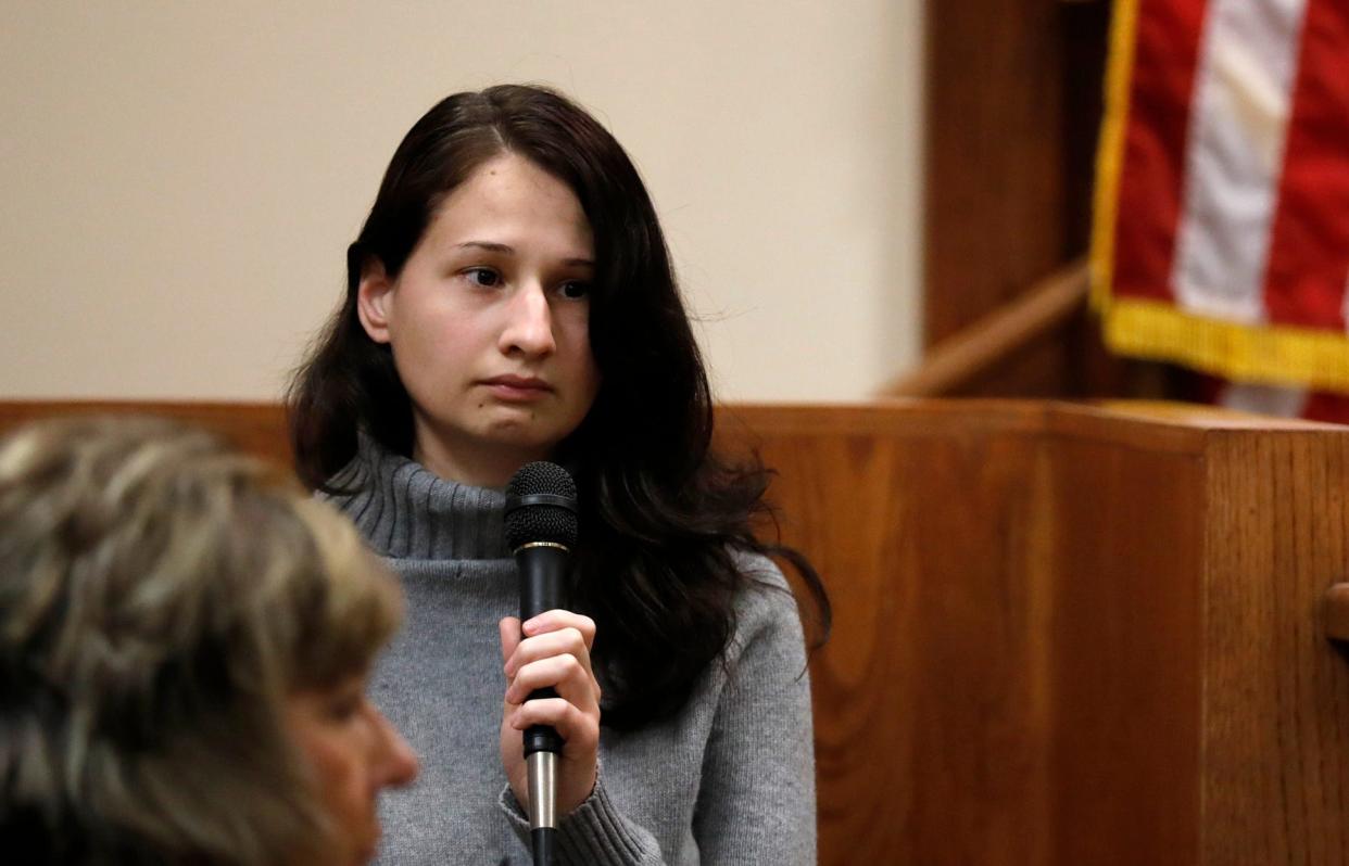 Nov 15, 2018; Springfield, MO, USA; Gypsy Blanchard takes the stand during the trial of her ex-boyfriend Nicholas Godejohn on Nov. 15, 2018. Godejohn is on trial for fatally stabbing Gypsy's mother, 48-year-old Clauddine "Dee Dee" Blanchard, at her Greene County home in June of 2015. Mandatory Credit: Nathan Papes-USA TODAY NETWORK