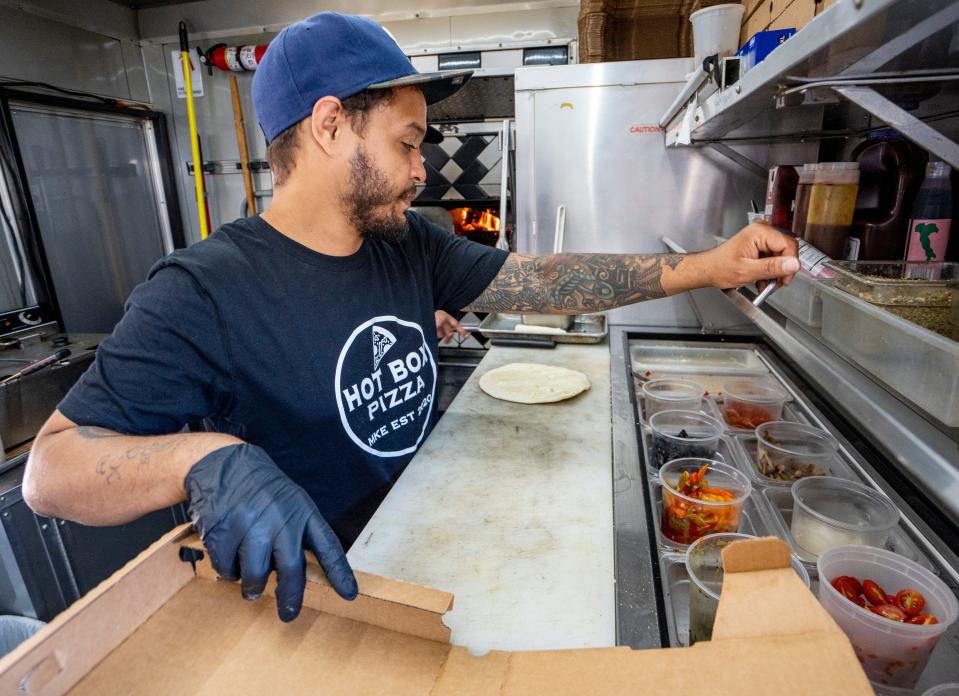 Terrell Turner, owner of Hot Box Pizza at the Zocalo Food Park in Milwaukee, will open a brick-and-mortar pizza shop in Bay View in 2024.