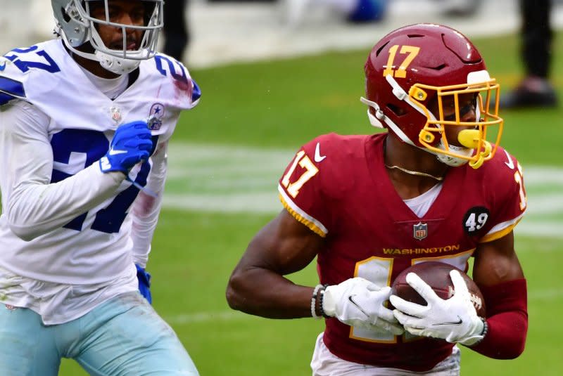 Washington Commanders wide receiver Terry McLaurin (R) is among my must-start options for Week 8. File Photo by David Tulis/UPI