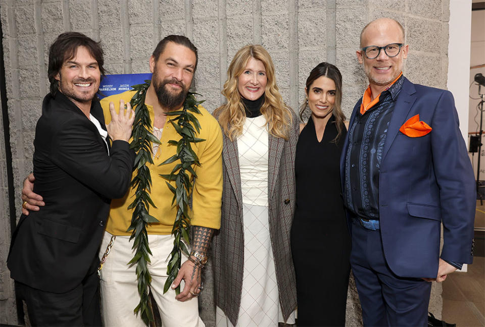 Ian Somerhalder, Jason Momoa, Laura Dern, Nikki Reed and Josh Tickell attend the pre-reception for the Los Angeles special screening of "Common Ground" at Samuel Goldwyn Theater on January 11, 2024 in Beverly Hills, California.