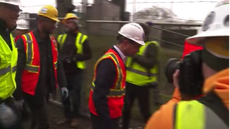 US Transportation Secretary Pete Buttigieg at the I-5 Bridge in Vancouver, February 13, 2024 (KOIN)