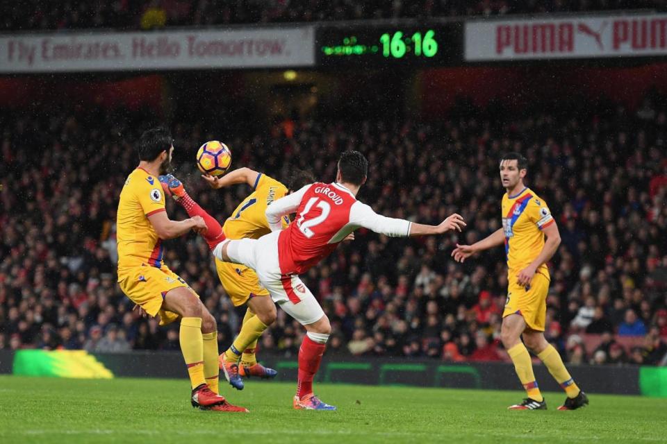 'Scorpion Kick': Olivier Giroud scores against Palace (Getty Images)