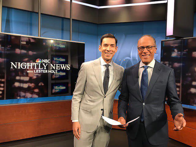 <p>Stefan Holt Instagram</p> Lester Holt with his son Stefan Holt.