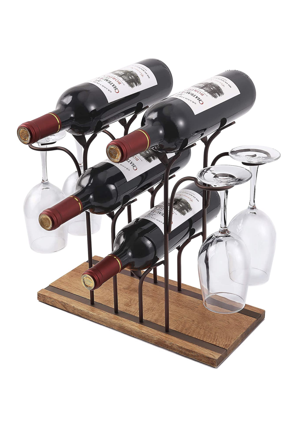 1) Tabletop Wood Wine Holder