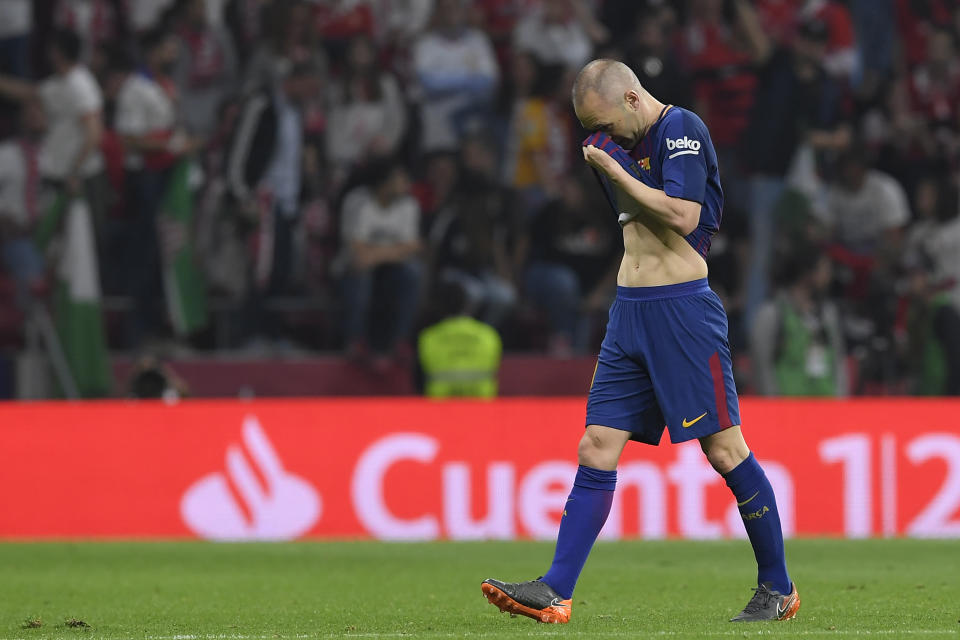 Iniesta a sans doute disputé sa dernière finale avec le Barça (photo AFP).