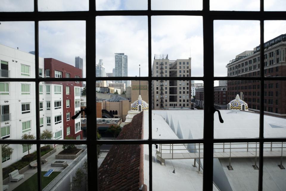 The view from the fifth floor conference room at the Herald Examiner Building.