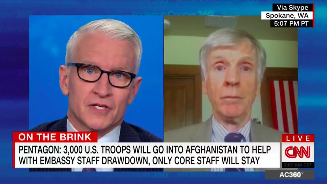 US Ambassador Ryan Crocker and anderson cooper on CNN