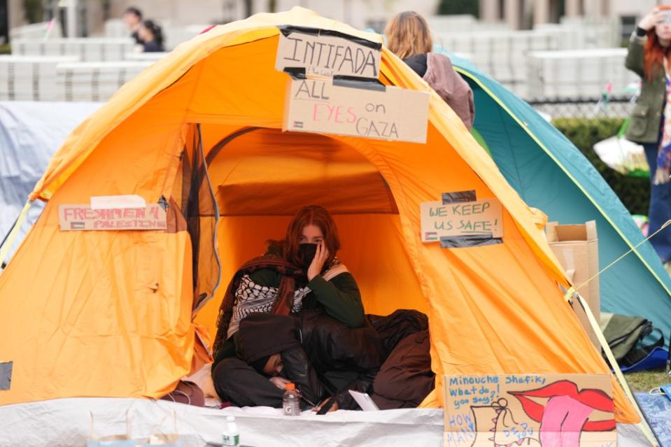One student had a tent with a sign that read, “Intifada.” James Keivom
